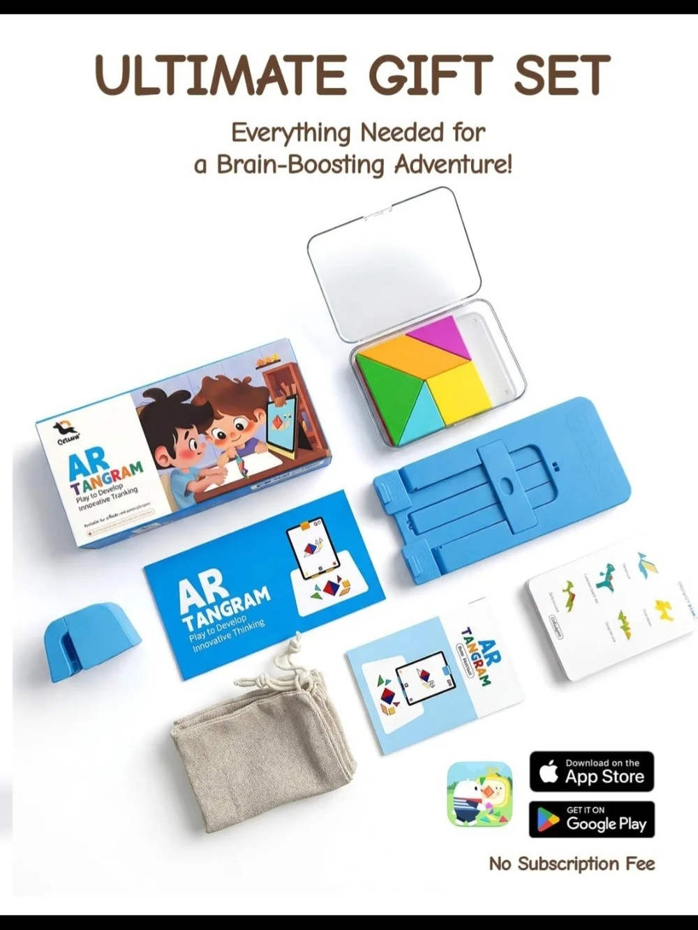 STEM Toys for Kids Ages 4-6, AR Tangram Puzzles with 1000+ Combinations & 20 Cog